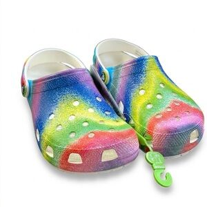 Crocs Rainbow Slides Youth 6 NWT